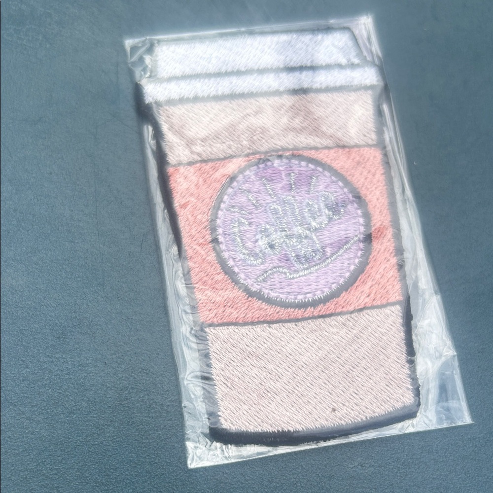 Stoney Clover Lane Pink & Lavender Coffee Cup Embroidered Patch